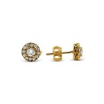 14k Rose Gold Diamond Stud Earrings 